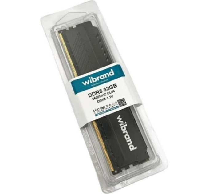 Wibrand Модуль пам'яті для комп'ютера DDR5 32GB 5600 MHz Heatsink Black Wibrand (WI5600DDR5D/32GB)