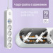 ColorWay Фільтр живлення ColorWay CW-CHE44PDW 4 розетки, 4USB (Type-C PD20W + 3USB QC3.0) (45W), 2 м, White