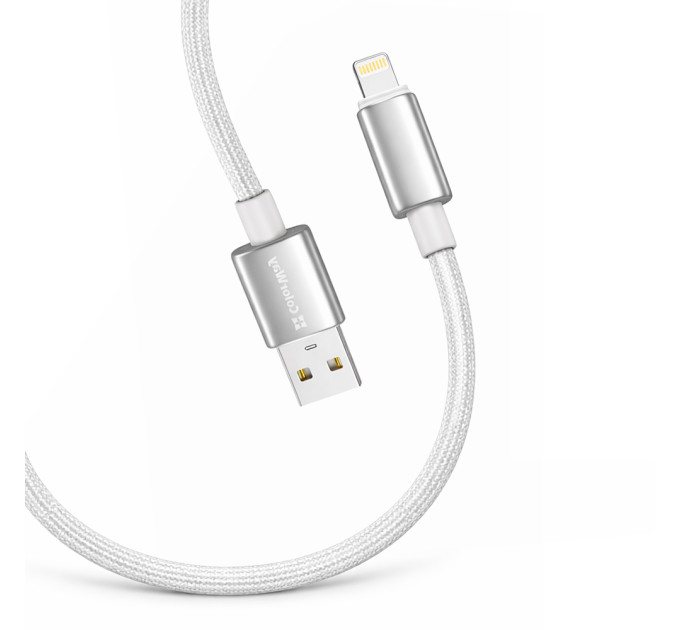 ColorWay Кабель ColorWay USB - Lightning (M/M), zinc alloy braided, 3А, 1 м, White (CW-CBUL098-WT)