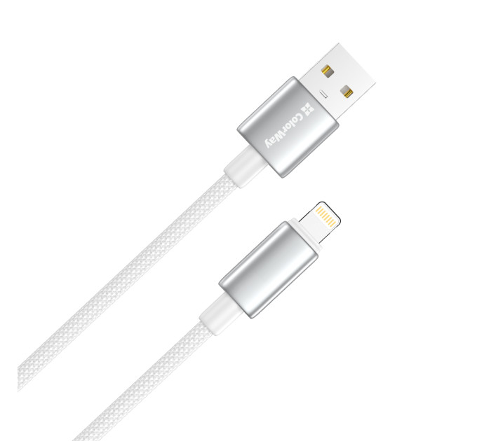 ColorWay Кабель ColorWay USB - Lightning (M/M), zinc alloy braided, 3А, 2 м, White (CW-CBUL099-WT)