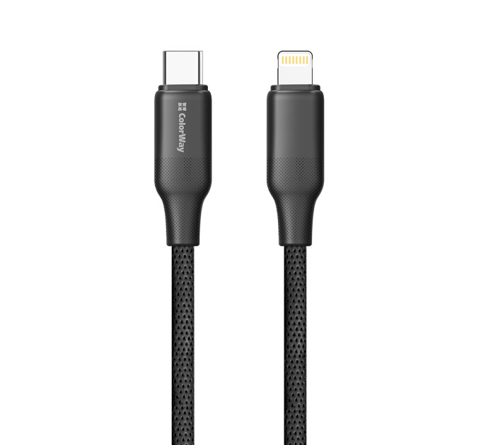 ColorWay Кабель ColorWay USB Type-C - Lightning (M/M), TPE embossed, 3А, 1 м, Black (CW-CBPDCL101-BK)