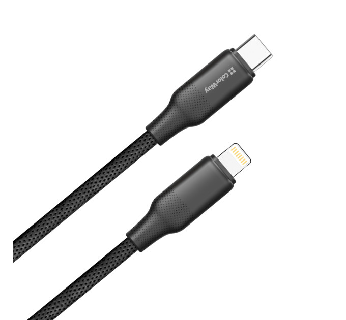 ColorWay Кабель ColorWay USB Type-C - Lightning (M/M), TPE embossed, 3А, 1 м, Black (CW-CBPDCL101-BK)