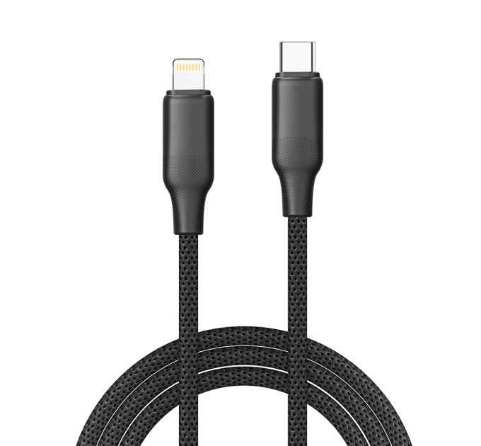 ColorWay Кабель ColorWay USB Type-C - Lightning (M/M), TPE embossed, 3А, 1 м, Black (CW-CBPDCL101-BK)