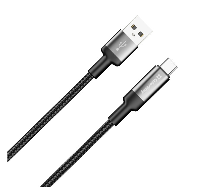 ColorWay Кабель ColorWay USB - USB Type-C (M/M), braided wire, 6А, 1 м, Black (CW-CBUC096-BK)