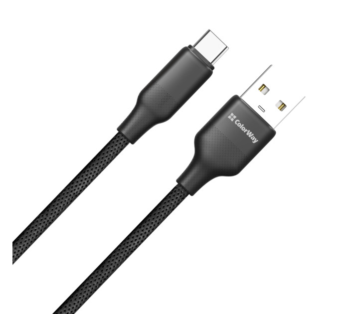 ColorWay Кабель ColorWay USB - USB Type-C (M/M), TPE embossed, 3А, 1 м, Black (CW-CBUC101-BK)