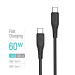ColorWay Кабель ColorWay USB Type-C - USB Type-C (M/M), textured PVC, 3А, 2 м, Black (CW-CBPDCC095-BK)