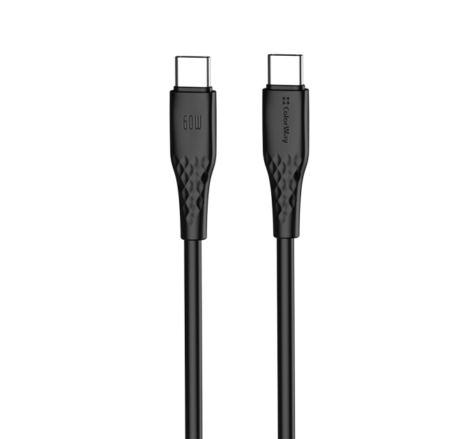 ColorWay Кабель ColorWay USB Type-C - USB Type-C (M/M), textured PVC, 3А, 2 м, Black (CW-CBPDCC095-BK)