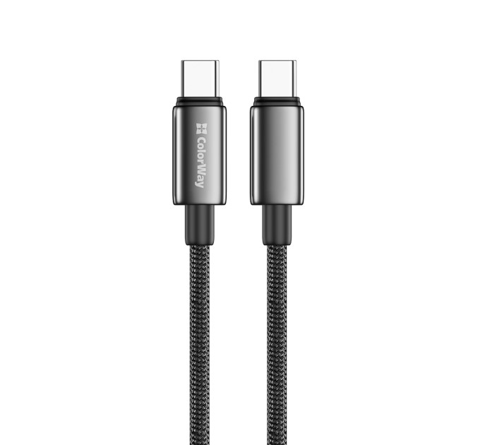 ColorWay Кабель ColorWay USB Type-C - USB Type-C (M/M), zinc alloy braided, 5А, 1 м, Black (CW-CBPDCC098-BK)