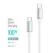 ColorWay Кабель ColorWay USB Type-C - USB Type-C (M/M), zinc alloy braided, 5А, 1 м, White (CW-CBPDCC098-WT)