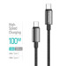 ColorWay Кабель ColorWay USB Type-C - USB Type-C (M/M), zinc alloy braided, 5А, 2 м, Black (CW-CBPDCC099-BK)