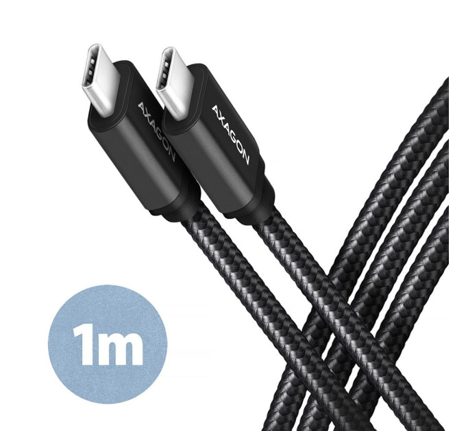 AXAGON Кабель AXAGON BUCM3-CM10AB USB-C-USB-C 3.2 Gen 1, 1m, PD 60W, 3A, чорний
