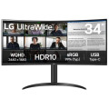 LG monitors Монітор LG 34" 34WR55QK-B 2xHDMI, DP, USB-C, Audio, VA, 3440x1440, 100Hz, CURVED, sRGB 99%, HAS, HDR10