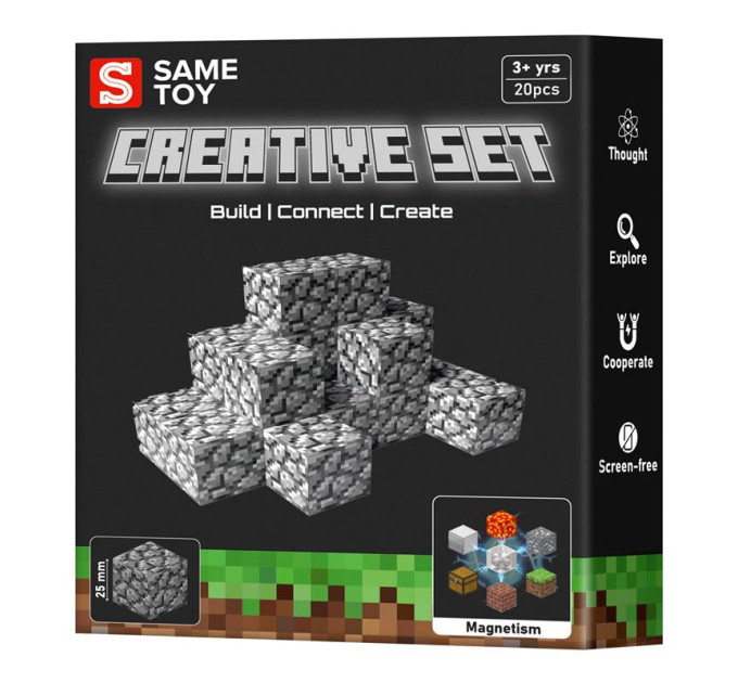 Same Toy Магнітний конструктор Same Toy Creative Set Cobblestone 20ел
