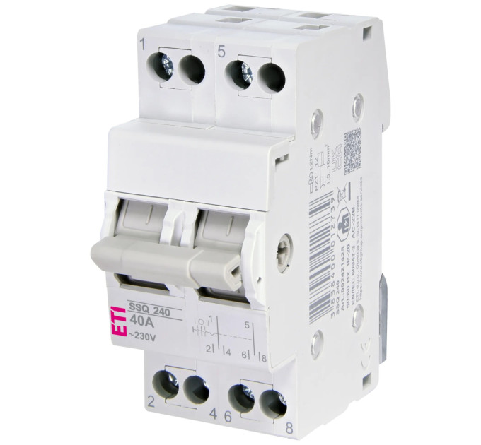 ETI Перемикач трипозиційний ETI SSQ 240 "1-0-2", 2p 40A (2421425)