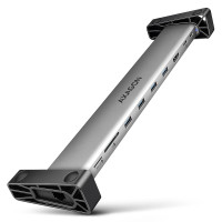 Хаб концентратор AXAGON HMC-10HLS USB-C 5Гбіт/с 9in1 hub, сірий