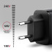 AXAGON Мережевий зарядний пристрій AXAGON ACU-PQ67, 2x port (USB + USB-C), PD3.0/QC4+/PPS/Apple, 67W, сірий