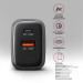 AXAGON Мережевий зарядний пристрій AXAGON ACU-PQ67, 2x port (USB + USB-C), PD3.0/QC4+/PPS/Apple, 67W, сірий