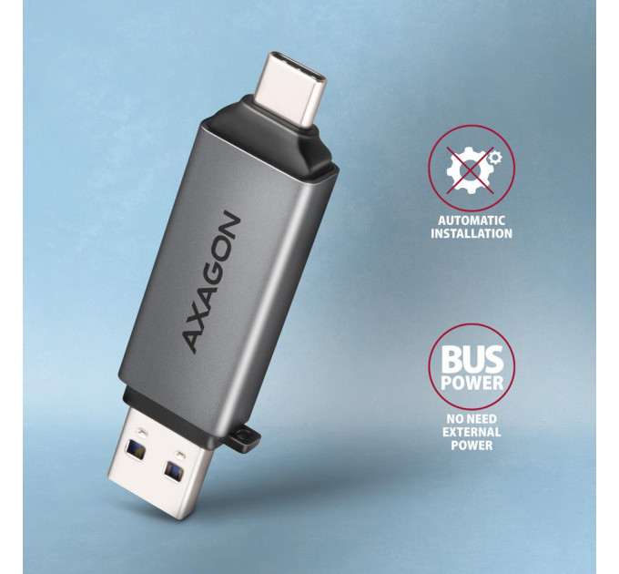 AXAGON Кардрідер AXAGON CRE-DAC SuperSpeed USB-C + USB-A card reader