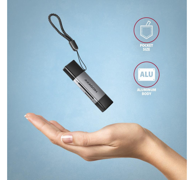 AXAGON Кардрідер AXAGON CRE-DAC SuperSpeed USB-C + USB-A card reader