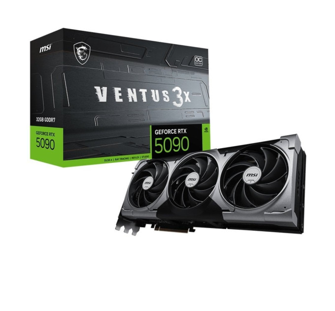 MSI Відеокарта GF RTX 5090 32GB GDDR7 Ventus 3X OC MSI (GeForce RTX 5090 32G VENTUS 3X OC)