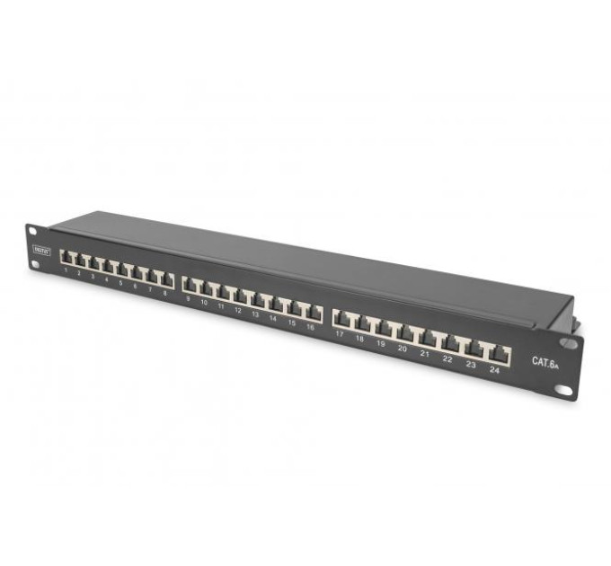 Digitus Патч-панель 19" 24xRJ-45 STP cat.6a, 1U, black Digitus (DN-91624S-EA-B)