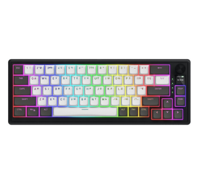 Hator Клавіатура Hator Skyfall 65 Pro Aurum Vanila Silent RGB Wireless/Bluetooth/USB UA Grey/Black (HTK4160UA)