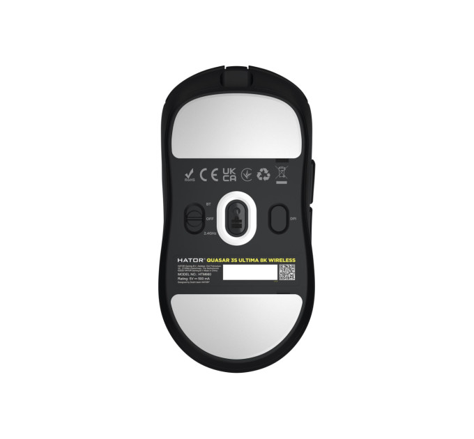Hator Мишка Hator Quasar 3S Ultima 8K Wireless/Bluetooth/USB Black (HTM660)