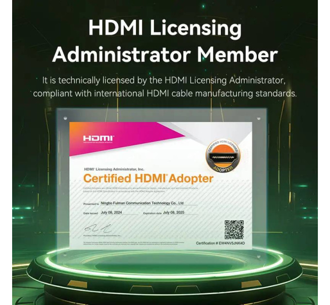 Vention Кабель Vention HDMI - HDMI V 2.1 (M/M), 3 м, Green (ALOGI)