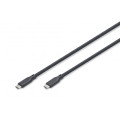 DIGITUS Retail Кабель DIGITUS USB-C > USB-C заряджання/синхронізації, USB4 2.0, 80G, 240W, 16K, силіконовий, 1.5м, чорний