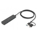 DIGITUS Retail Хаб DIGITUS USB-A/C > 4хUSB-А, 1,2 м, активний (опція)