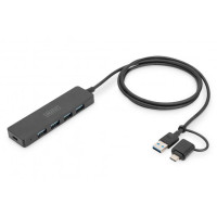 Хаб DIGITUS USB-A/C > 4хUSB-А, 1,2 м, активний (опція)
