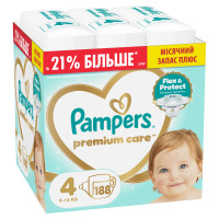 Підгузки Pampers Premium Care Розмір 4 (9-14 кг) 188 шт (8006530223829)