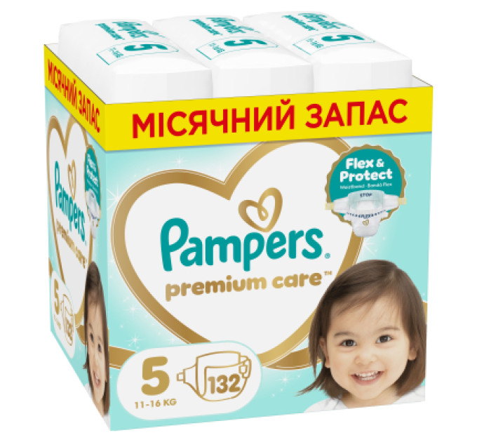 Pampers Підгузки Pampers Premium Care Розмір 5 (11-16 кг) 132 шт (8006530223478)