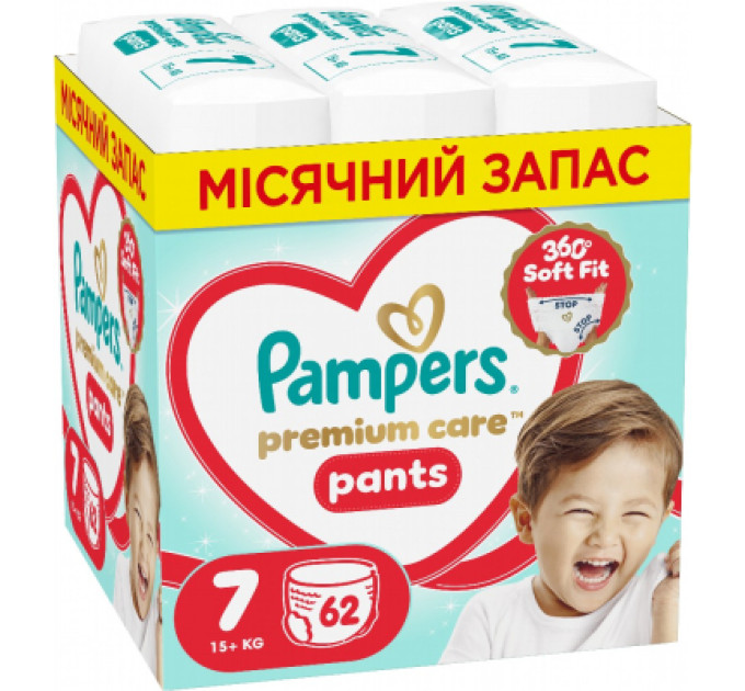 Pampers Підгузки Pampers Premium Care Pants Розмір 7 (15+ кг) 62 шт (8006530320245)