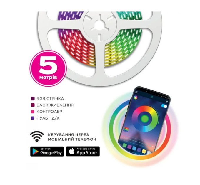 ELM Світлодіодна стрічка ELM 5050 30LED IP20 RGB (19-0015)