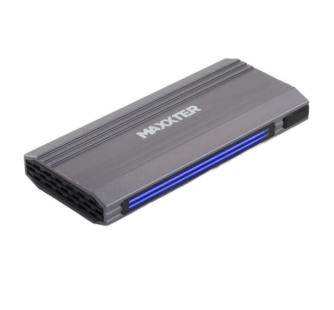 Maxxter Зовнішня кишеня Maxxter M.2 NVMe PCIe, USB 3.1 Type-C Gen2, RGB, Metal, Black (EHDE-2280SRGB-01)
