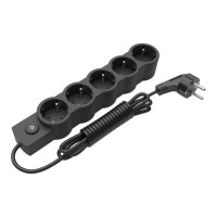 Подовжувач блоковий (PP) Electrum 5 розеток 5 м з вимикачем та заземленням Black (C-ES-1549)