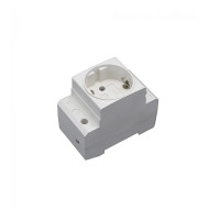 Розетка ELM SO-10E-DIN із заземленням на DIN-рейку 16A Біла (41-0023)