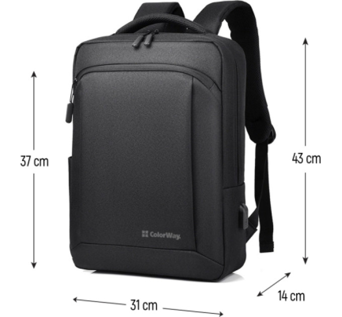 ColorWay Рюкзак для ноутбука ColorWay Practical 17.3" Black (CW-BPP173-BK)