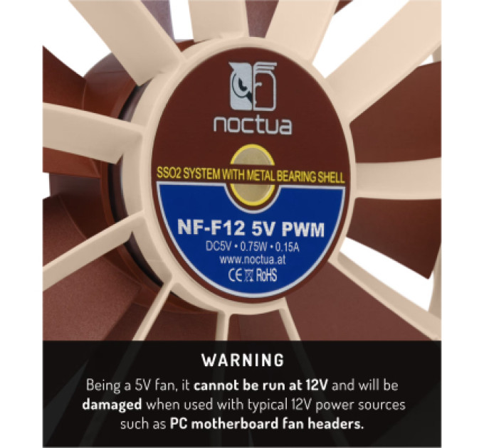 Noctua Кулер до корпусу Noctua NF-F12 5V PWM