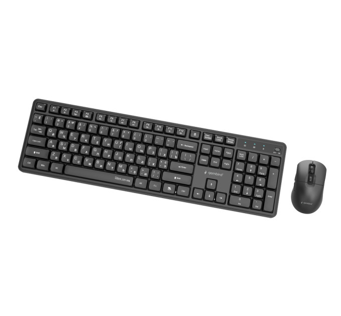 Gembird Комплект (клавіатура, миша) бездротовий Gembird KBS-WMS-01-CYRL Black