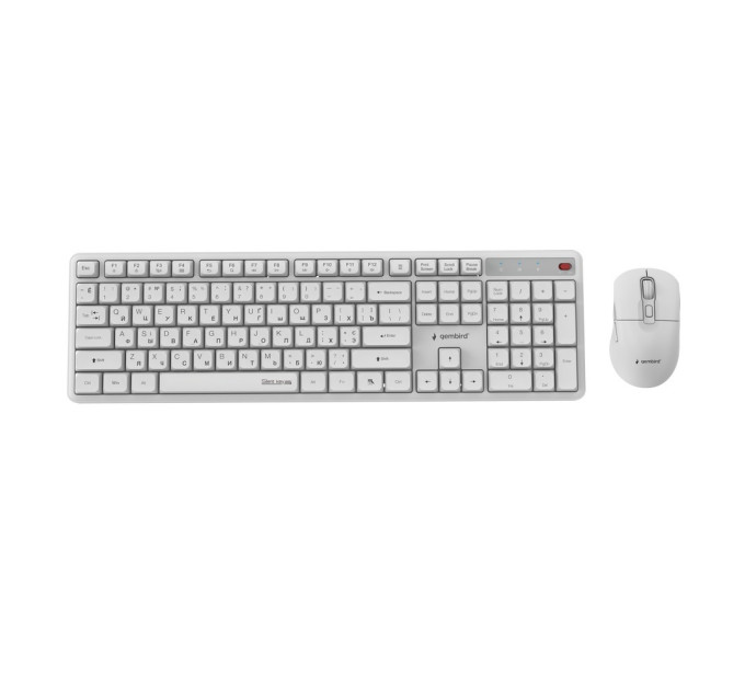 Gembird Комплект (клавіатура, миша) бездротовий Gembird KBS-WMS-01-W-CYRL White