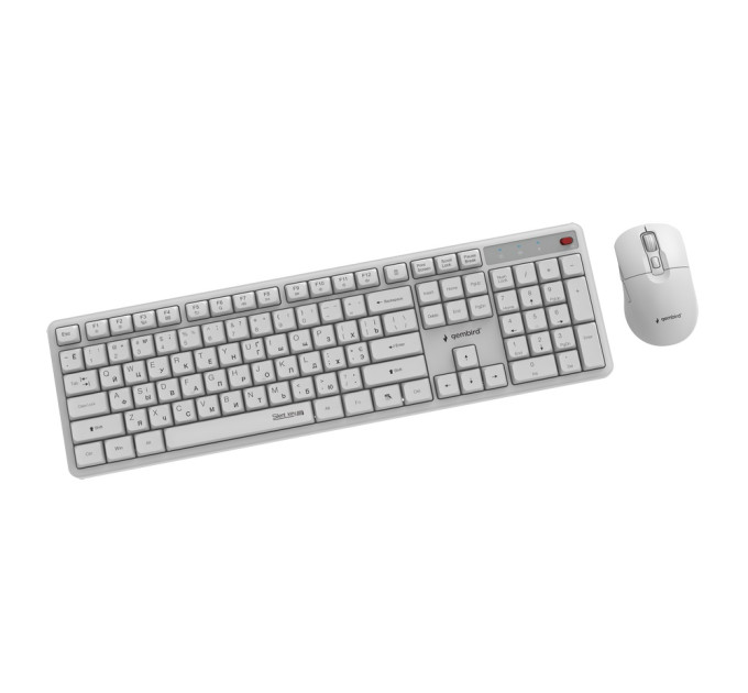 Gembird Комплект (клавіатура, миша) бездротовий Gembird KBS-WMS-01-W-CYRL White