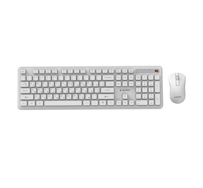 Gembird Комплект (клавіатура, миша) бездротовий Gembird KBS-WPS-01-W-CYRL White