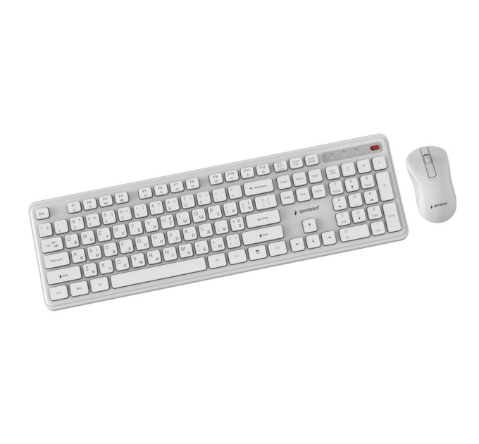 Gembird Комплект (клавіатура, миша) бездротовий Gembird KBS-WPS-01-W-CYRL White