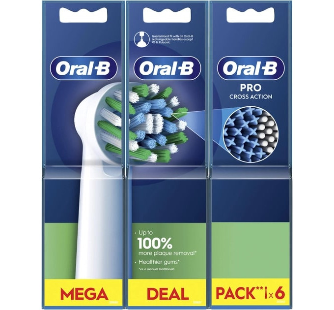 Braun Насадка для зубної електрощітки Braun Oral-B Pro Cross Action EB50RX (6 шт.)