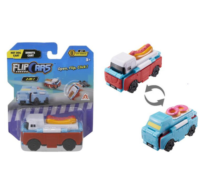 Flip Cars Машина Flip Cars 2 в 1 Автомобіль з десертами і Автомобіль з хот догам (EU463875-34)