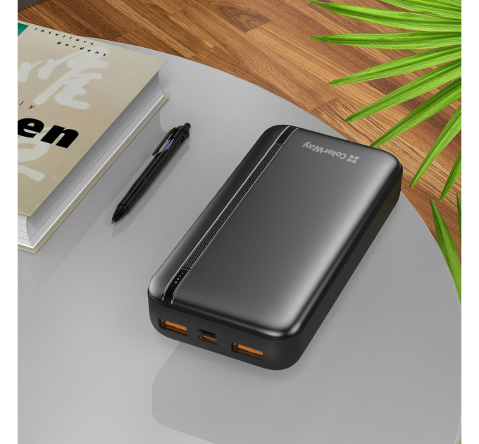 ColorWay Універсальна мобільна батарея ColorWay Portable Charger 20000mAh Black (CW-PB200LPB4BK-PD)