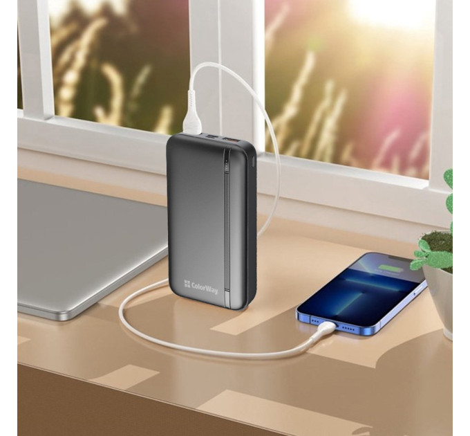 ColorWay Універсальна мобільна батарея ColorWay Portable Charger 20000mAh Black (CW-PB200LPB4BK-PD)