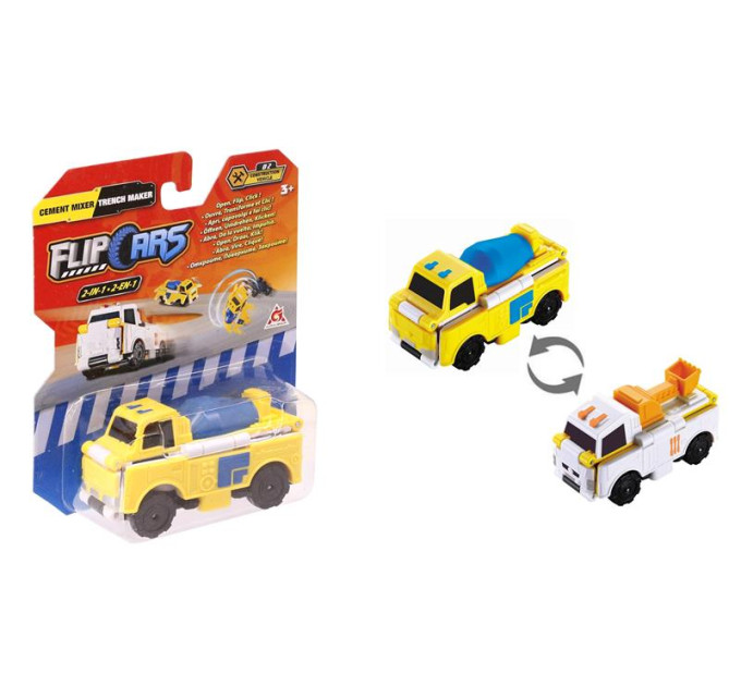 Flip Cars Машина Flip Cars 2 в 1 Бетономішалка і Траншеєкопач (EU463875-02)